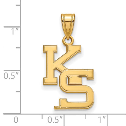 14K Yellow Gold Logoart Kansas State University K S Large Pendant