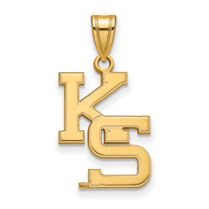 Gold Plated Sterling Silver Logoart Kansas State University K S Large Pendant