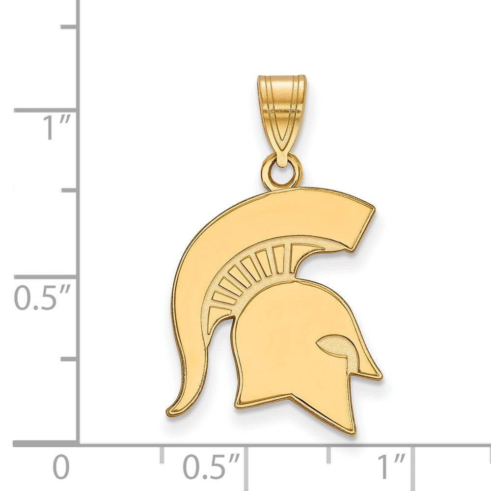 10K Yellow Gold Logoart Michigan State University Spartan Large Pendant