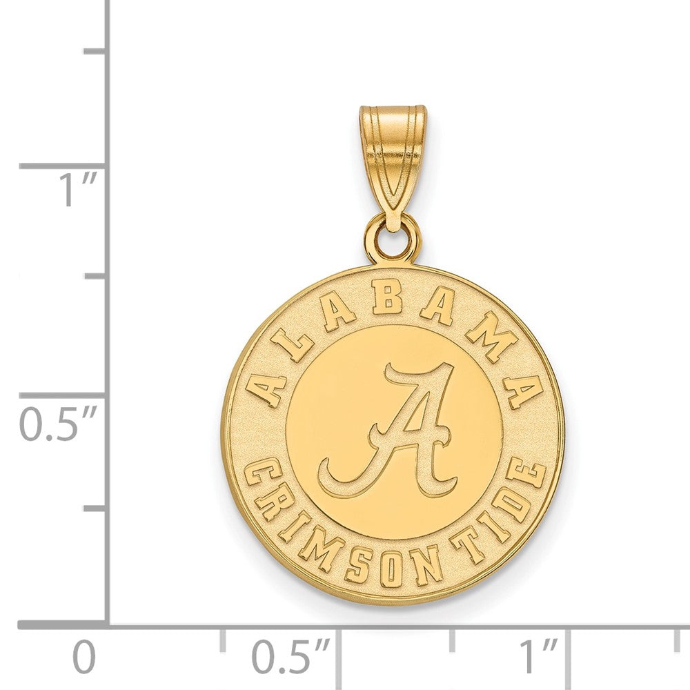 10K Yellow Gold Logoart University Of Alabama Crimson Tide Large Disc Pendant