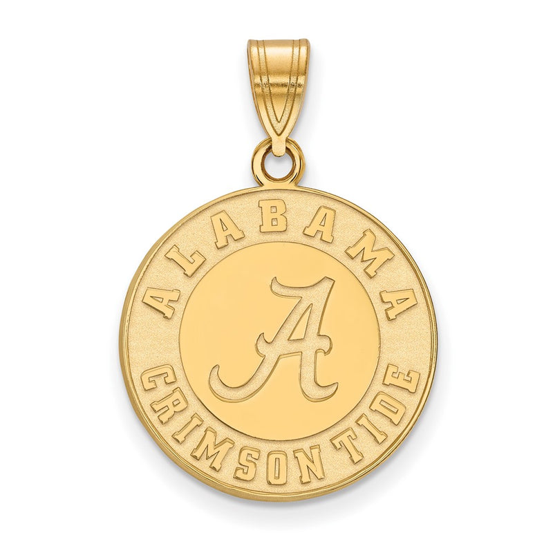 10K Yellow Gold Logoart University Of Alabama Crimson Tide Large Disc Pendant