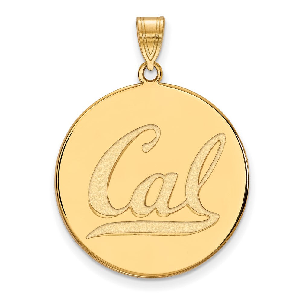 Gold Plated Sterling Silver Logoart University Of California Berkeley Extra Large Disc Pendant