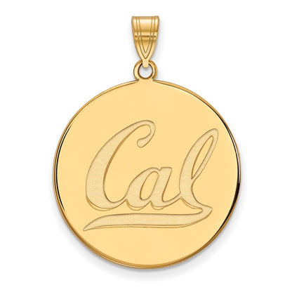 Gold Plated Sterling Silver Logoart University Of California Berkeley Extra Large Disc Pendant