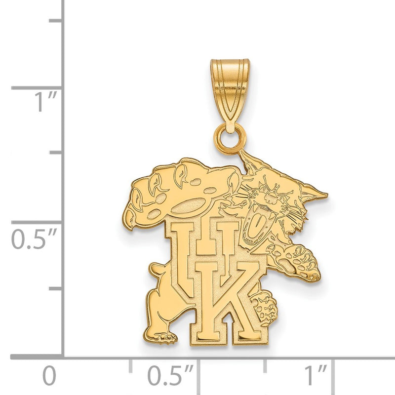 10K Yellow Gold Logoart University Of Kentucky U K Wildcat Large Pendant