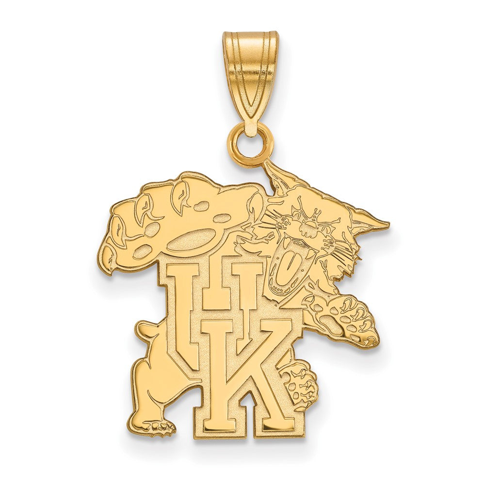 Gold Plated Sterling Silver Logoart University Of Kentucky U K Wildcat Large Pendant