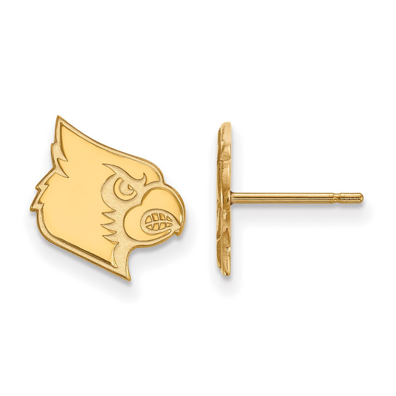14K Yellow Gold Logoart University Of Louisville Cardinal Small Post Earrings