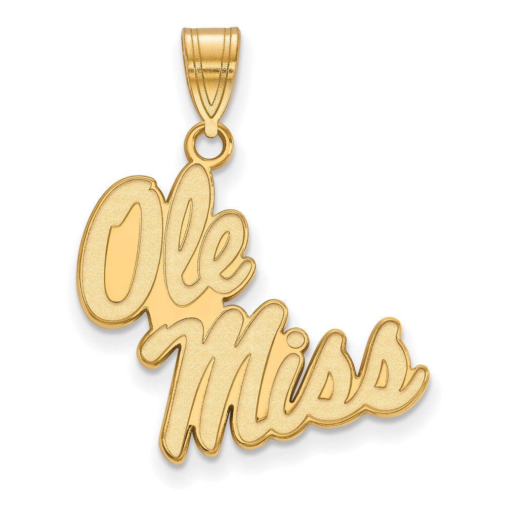 10K Yellow Gold Logoart University Of Mississippi Ole Miss Large Pendant