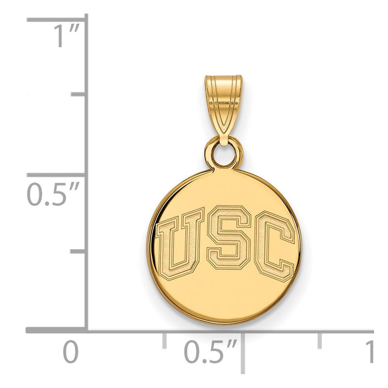 14K Yellow Gold University Of Southern California U S C Small Disc Pendant