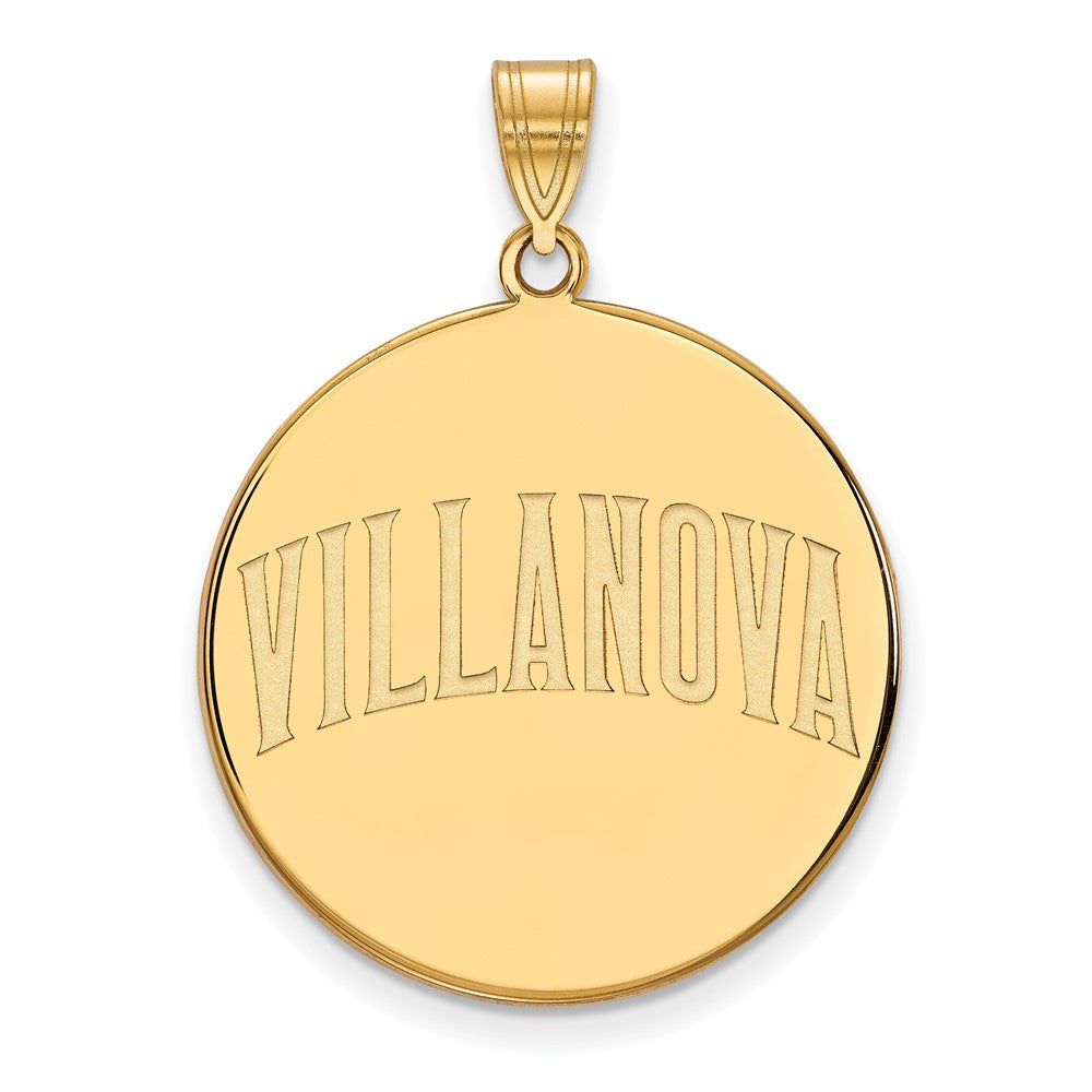 Gold Plated Sterling Silver Logoart Villanova University Extra Large Disc Pendant