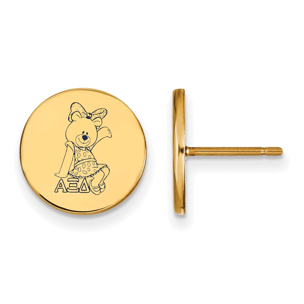 Gold Plated Sterling Silver Logoart Alpha Xi Delta Sorority Symbol Color Enamel Post Earrings