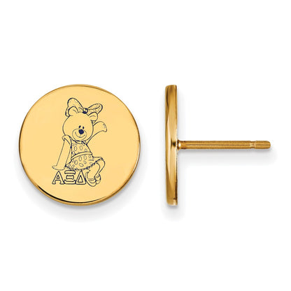 Gold Plated Sterling Silver Logoart Alpha Xi Delta Sorority Symbol Color Enamel Post Earrings