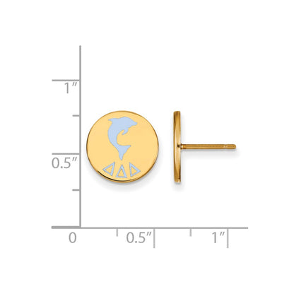 Gold Plated Sterling Silver Logoart Delta Sorority Symbol Color Enamel Post Earrings