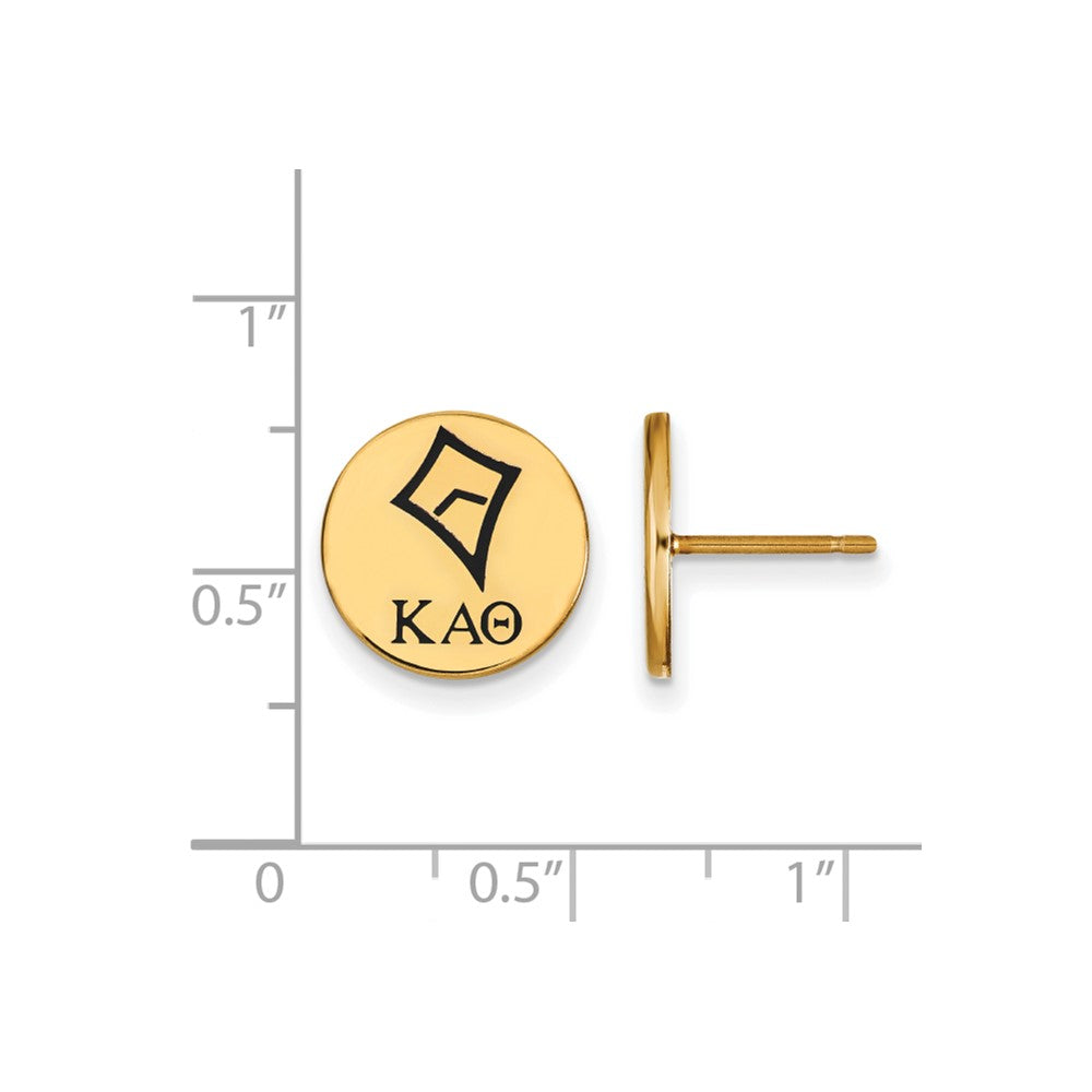 Gold Plated Sterling Silver Logoart Kappa Alpha Theta Sorority Symbol Color Enamel Post Earrings