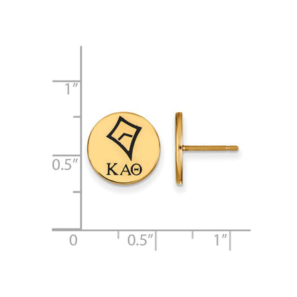 Gold Plated Sterling Silver Logoart Kappa Alpha Theta Sorority Symbol Color Enamel Post Earrings