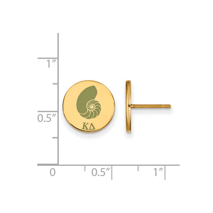 Gold Plated Sterling Silver Logoart Kappa Delta Sorority Symbol Color Enamel Post Earrings