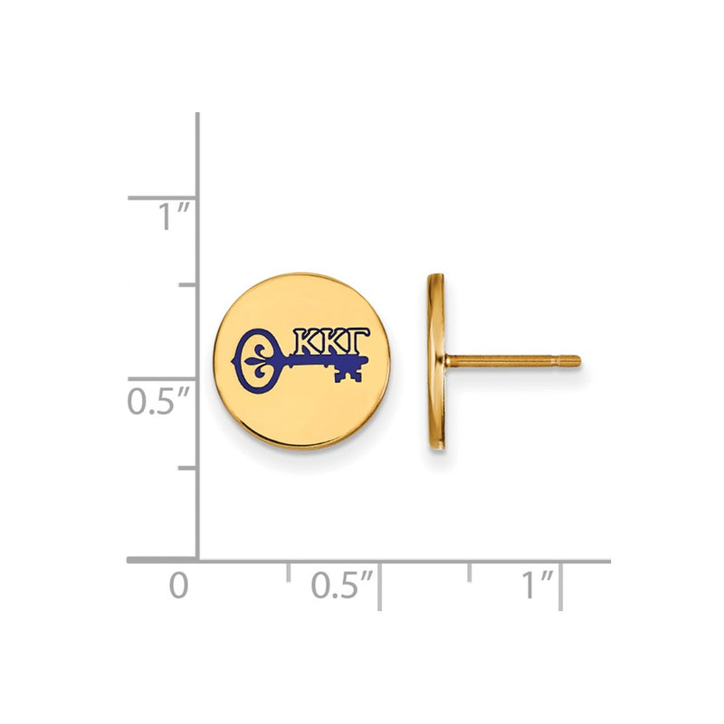 Gold Plated Sterling Silver Logoart Kappa Gamma Sorority Symbol Color Enamel Post Earrings
