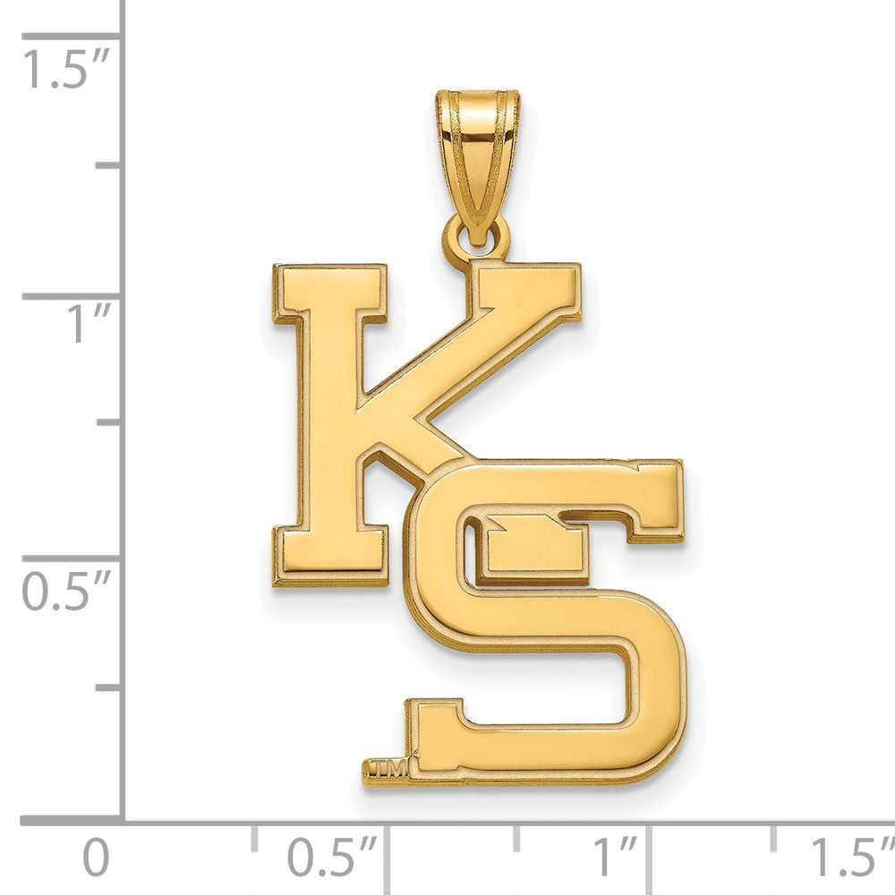 Gold Plated Sterling Silver Logoart Kansas State University K S Extra Large Pendant