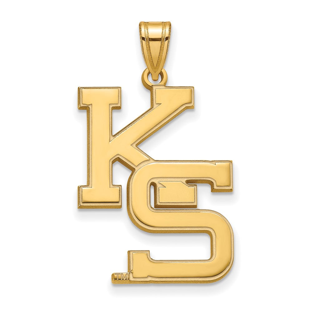 Gold Plated Sterling Silver Logoart Kansas State University K S Extra Large Pendant