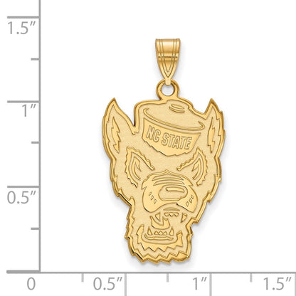 10K Yellow Gold Logoart North Carolina State University Wolf Extra Large Pendant