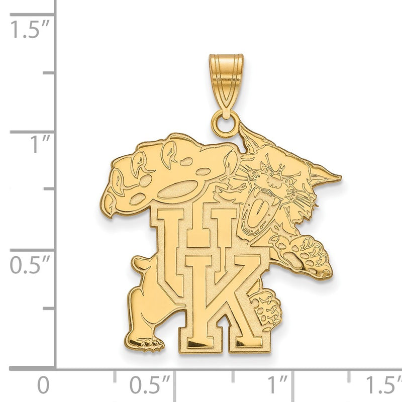 10K Yellow Gold Logoart University Of Kentucky U K Wildcat Extra Large Pendant