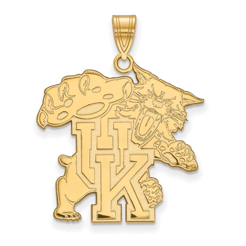 10K Yellow Gold Logoart University Of Kentucky U K Wildcat Extra Large Pendant