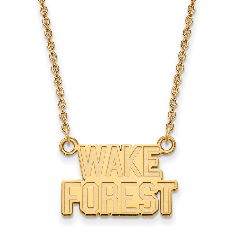 14K Yellow Gold Logoart Wake Forest University W F Deacon Small Pendant 18 Inch Necklace