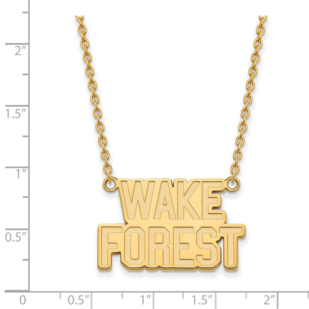 Gold Plated Sterling Silver Logoart Wake Forest University W F Deacon Large Pendant 18 Inch Necklace