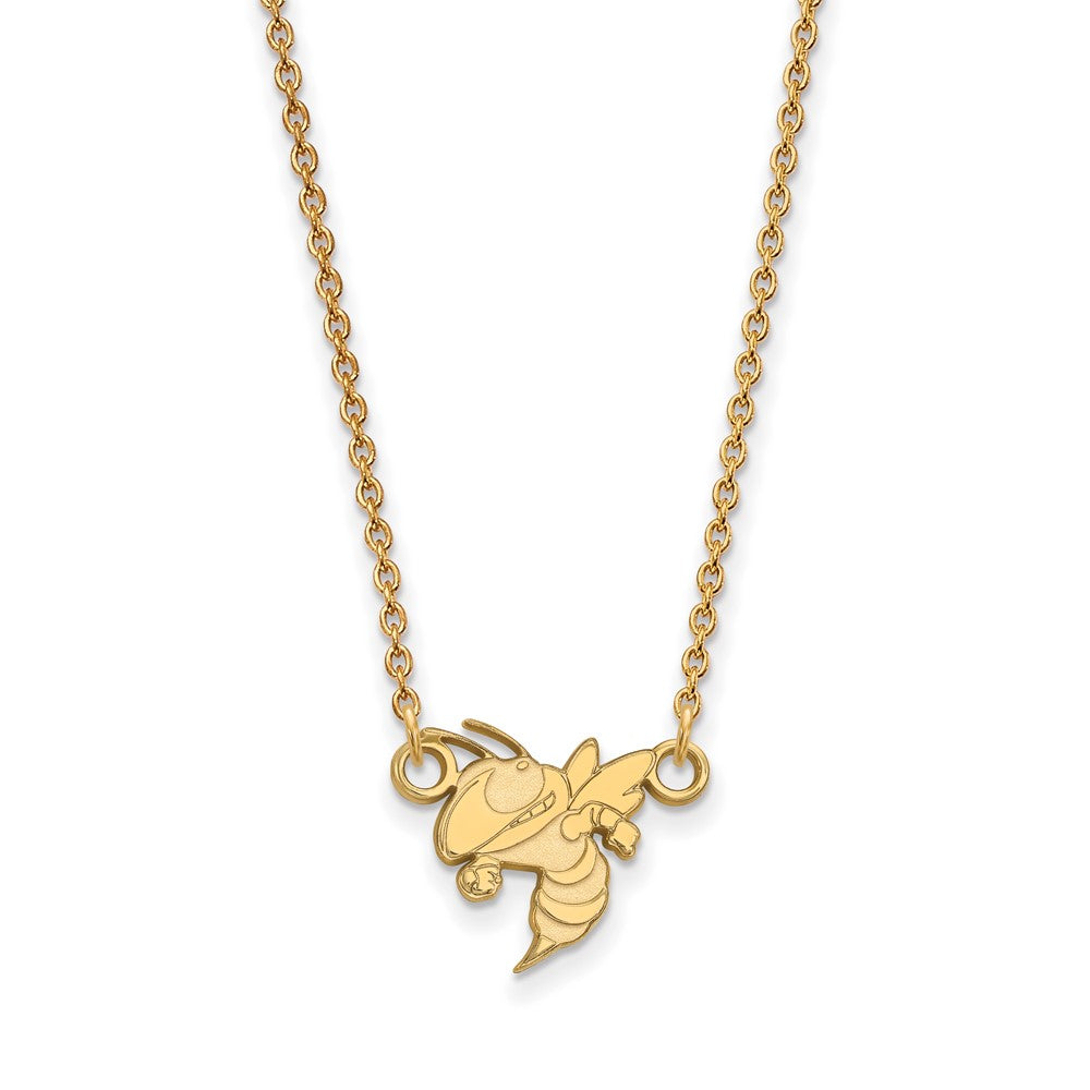 10K Yellow Gold Logoart Georgia Institute Of Technology Jacket Small Pendant 18 Inch Necklace