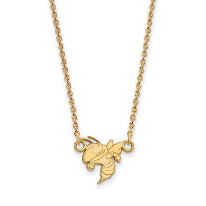 10K Yellow Gold Logoart Georgia Institute Of Technology Jacket Small Pendant 18 Inch Necklace