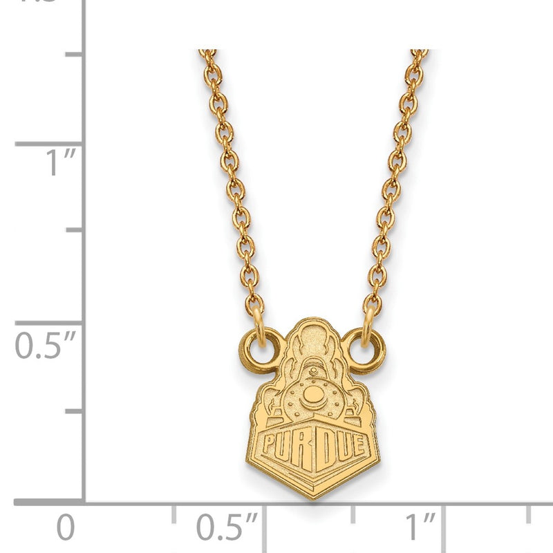 Gold Plated Sterling Silver Logoart Purdue University Boilermakers Train Logo Small Pendant 18 Inch Necklace