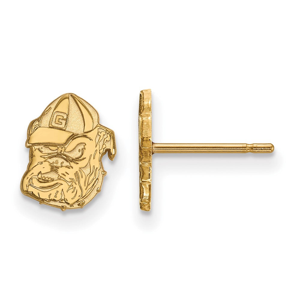14K Yellow Gold Logoart University Of Georgia Bulldog Extra Small Post Earrings