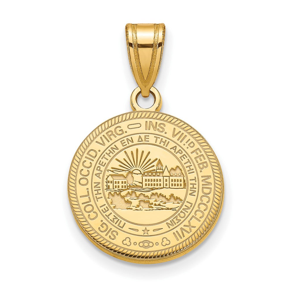 Gold Plated Sterling Silver Logoart West Virginia University Medium Crest Pendant