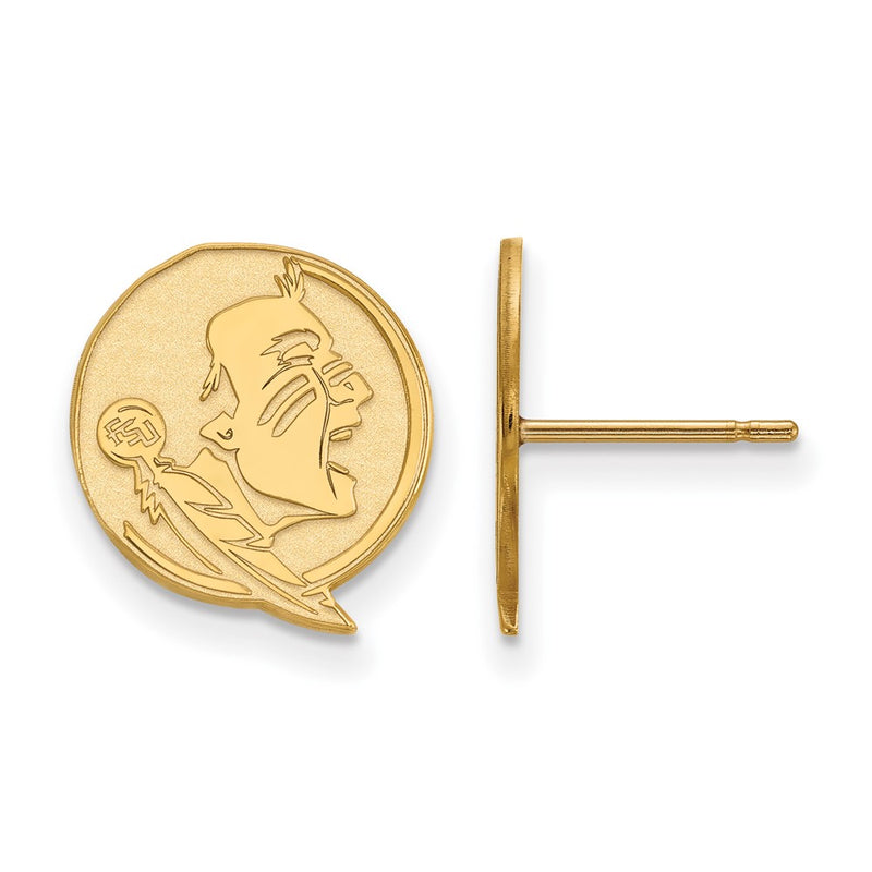 14K Yellow Gold Logoart Florida State University Seminole Small Post Earrings