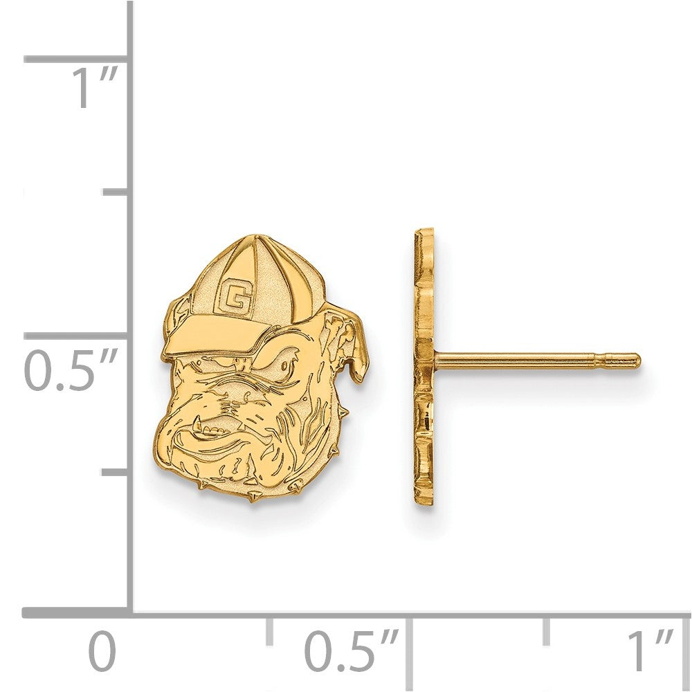 10K Yellow Gold Logoart University Of Georgia Bulldog Small Post Earrings