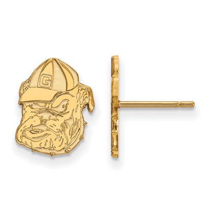 10K Yellow Gold Logoart University Of Georgia Bulldog Small Post Earrings