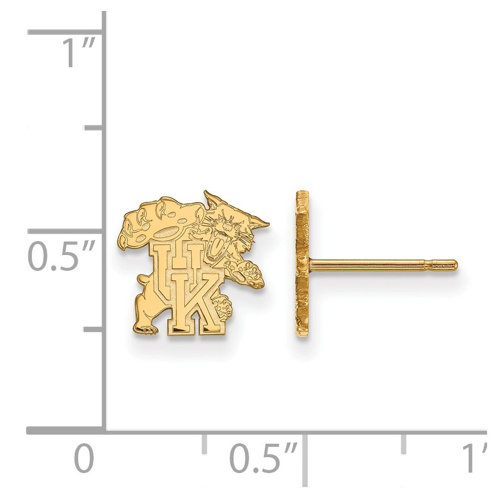 10K Yellow Gold Logoart University Of Kentucky U K Wildcat Extra Small Post Earrings