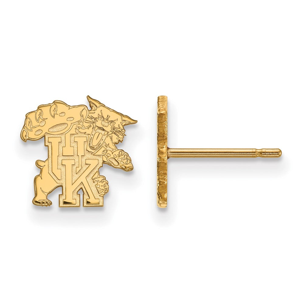 10K Yellow Gold Logoart University Of Kentucky U K Wildcat Extra Small Post Earrings