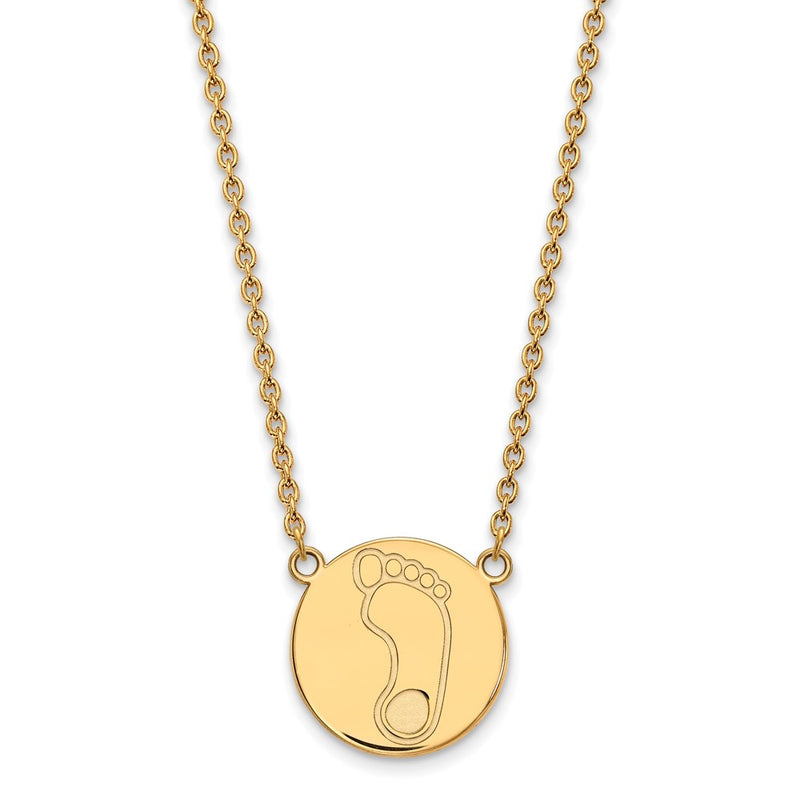 Gold Plated Sterling Silver Logoart University Of North Carolina Tar Heel Large Disc Pendant 18 Inch Necklace