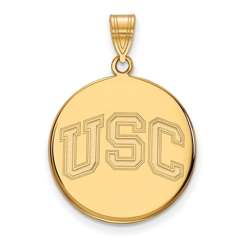 14K Yellow Gold University Of Southern California U S C Large Disc Pendant