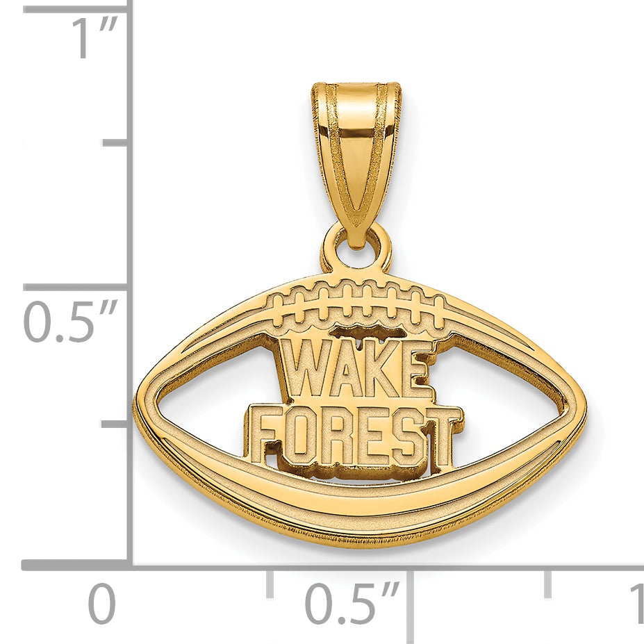 Gold Plated Sterling Silver Logoart Wake Forest University W F Deacon Football Pendant