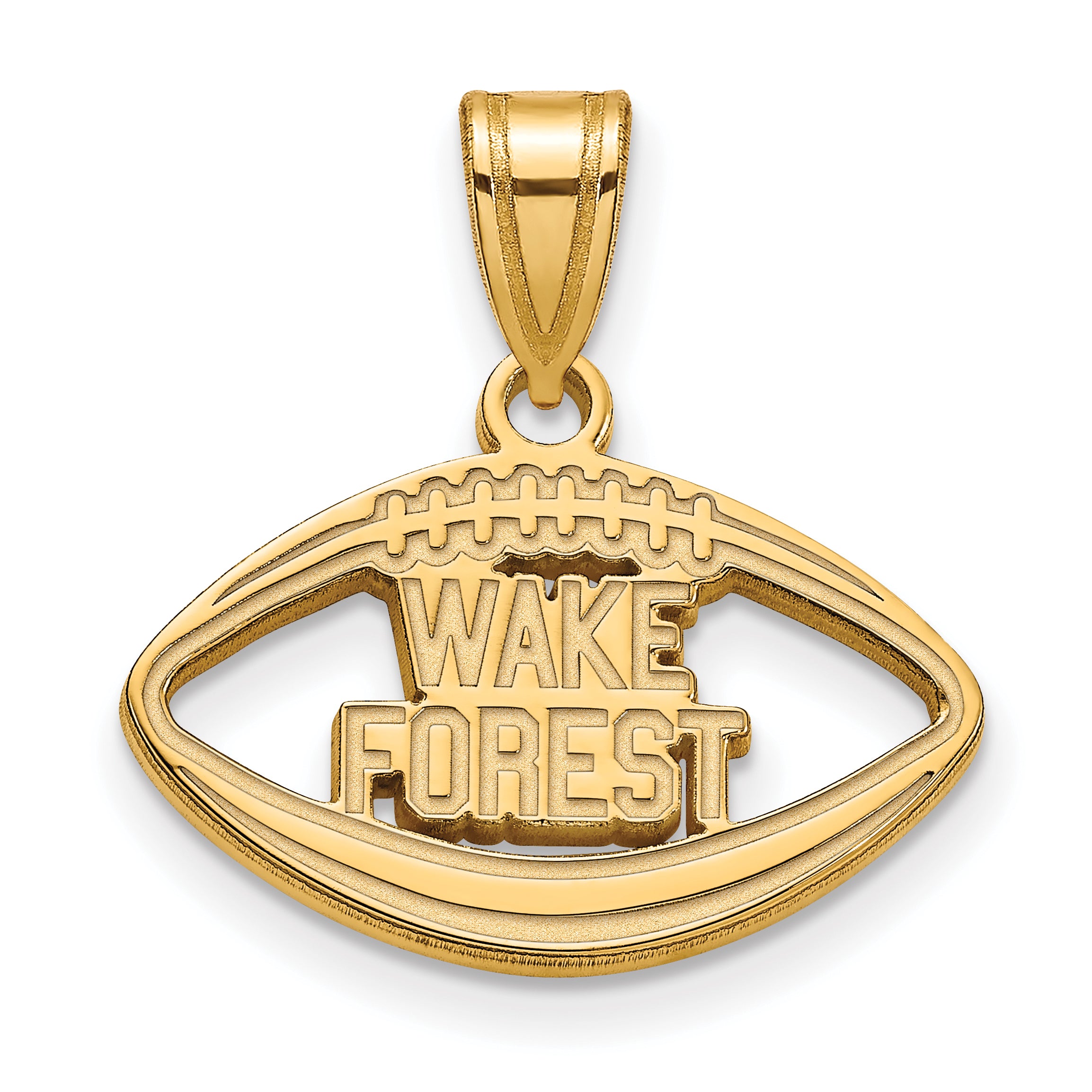 Gold Plated Sterling Silver Logoart Wake Forest University W F Deacon Football Pendant