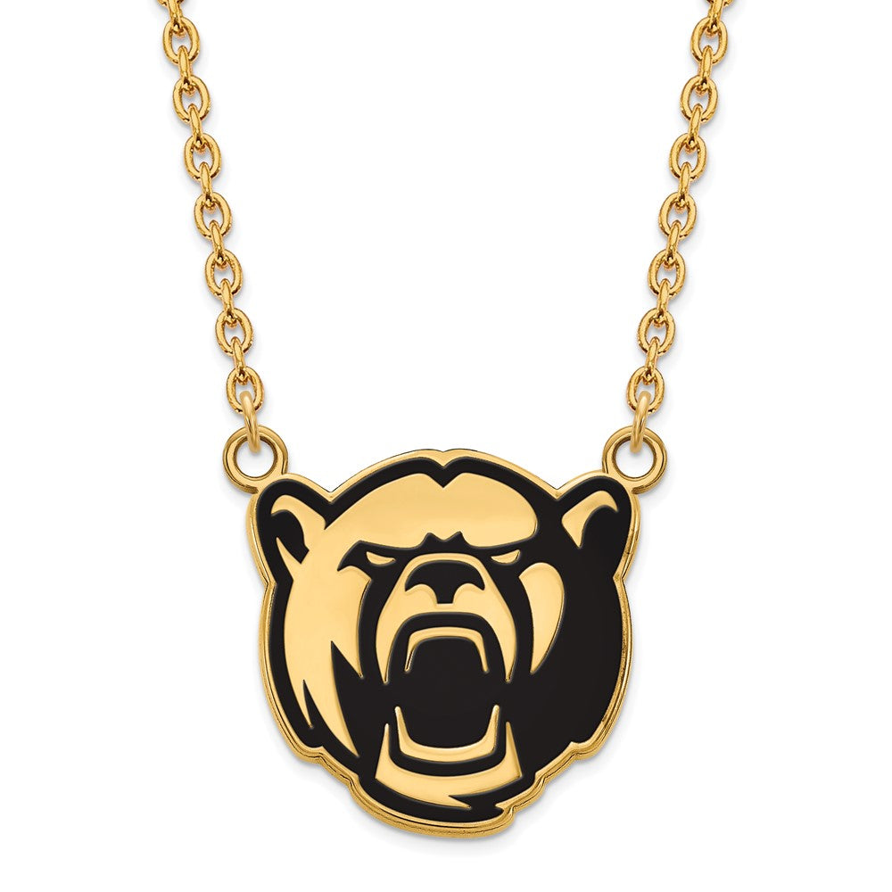 Gold Plated Sterling Silver Logoart Baylor University Large Enameled Pendant 18 Inch Necklace