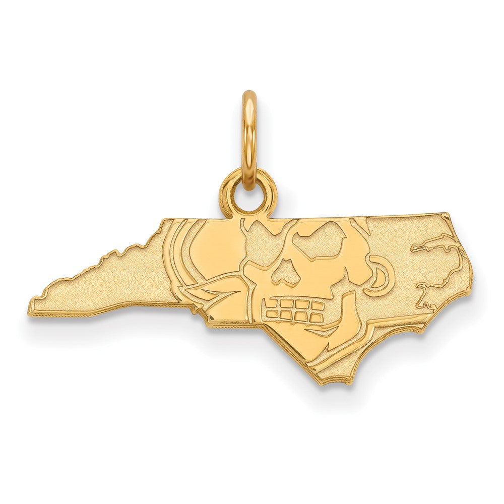 14K Yellow Gold Logoart East Carolina University Map Extra Small Pendant