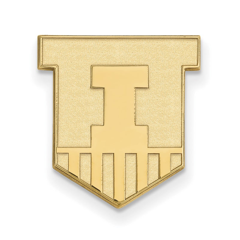 14K Yellow Gold Gold LogoArt University of Illinois Victory Badge Lapel Pin