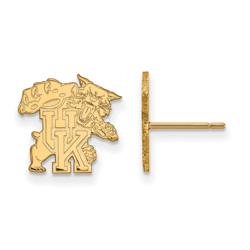 14K Yellow Gold Logoart University Of Kentucky U K Wildcat Small Post Earrings