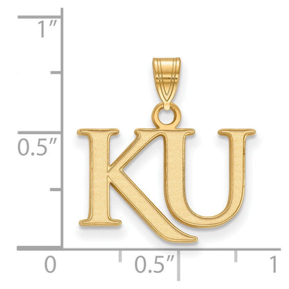 14K Yellow Gold Logoart University Of Kansas K U Small Pendant