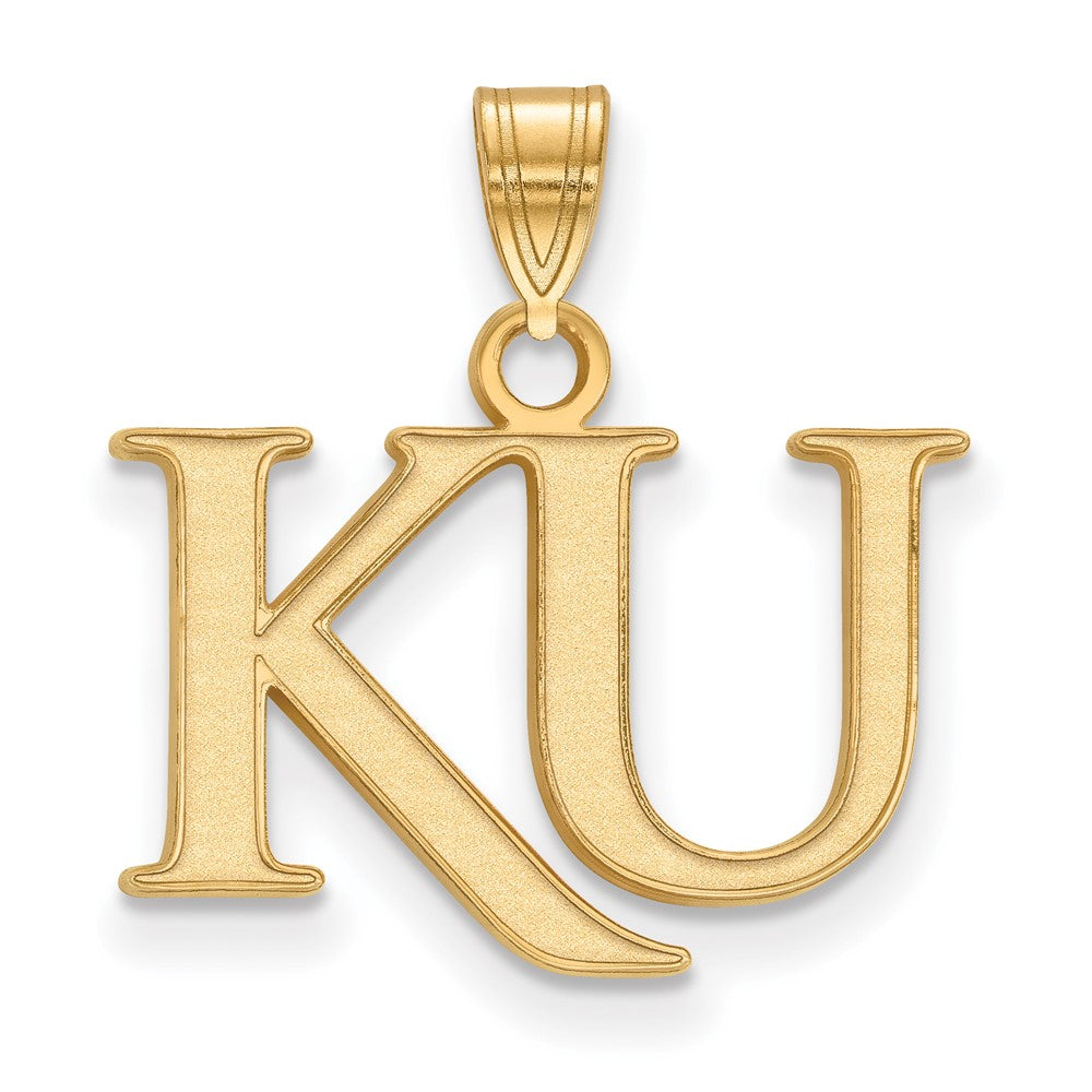 14K Yellow Gold Logoart University Of Kansas K U Small Pendant