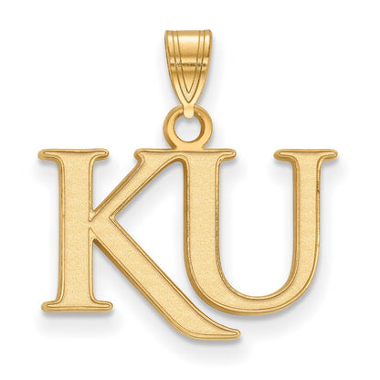 14K Yellow Gold Logoart University Of Kansas K U Small Pendant