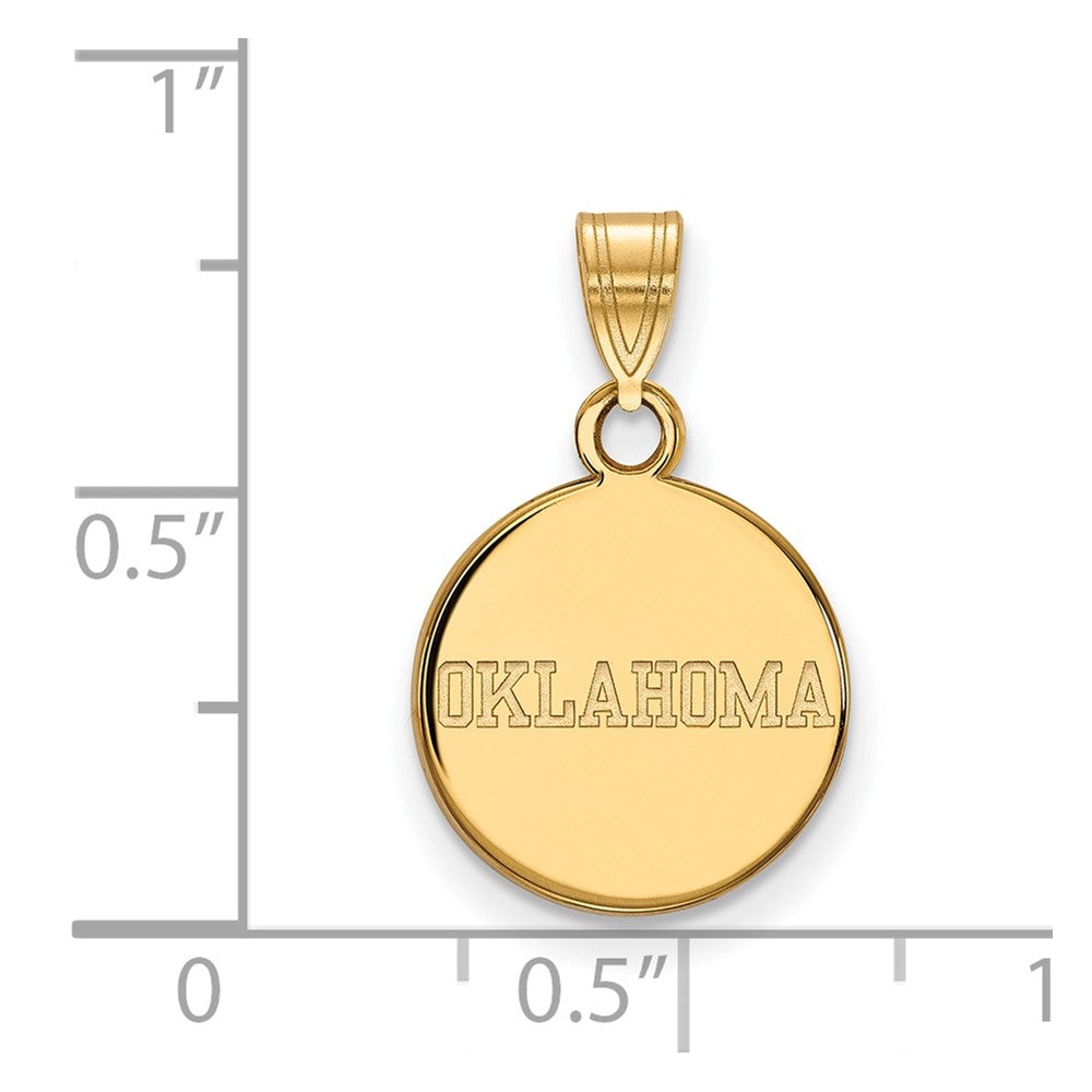 10K Yellow Gold Logoart University Of Oklahoma Small Disc Pendant