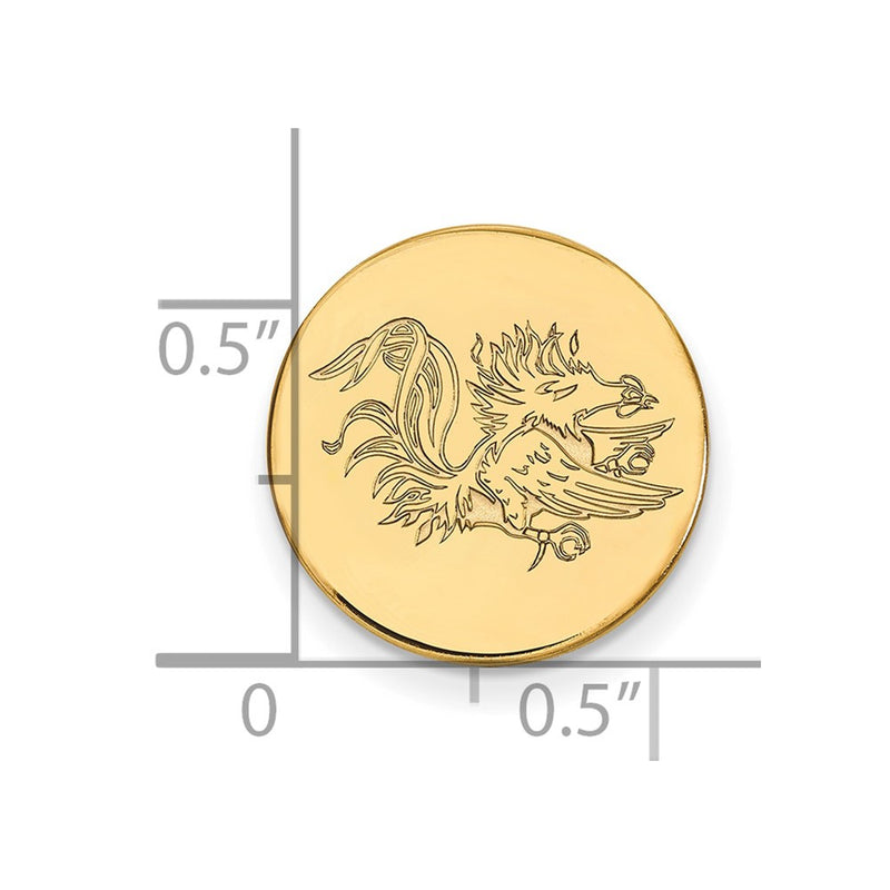 14K Yellow Gold Gold LogoArt University of South Carolina Gamecock Lapel Pin